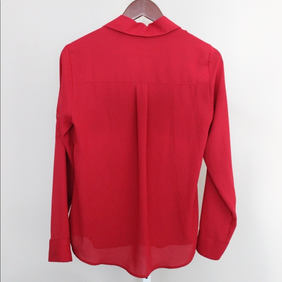 Express Deep Red Portofini Shirt - Picture 3 of 4
